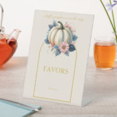 小さなカボチャ秋の秋フローラベビーシャワー 台座サイン (インサイチュ)