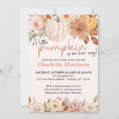 小さなカボチャ秋の秋フローラベビーシャワー 招待状 (正面)