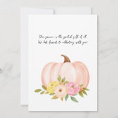 小さなカボチャ秋の秋フローラベビーシャワー 招待状 (裏面)