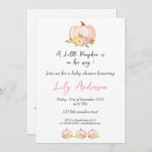 小さなカボチャ秋の秋フローラベビーシャワー 招待状 (正面/裏面)