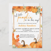 小さなカボチャ秋の秋フローラベビーシャワー 招待状 (正面)