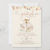 小さなカボチャ秋の秋フローラベビーシャワー 招待状 (正面)