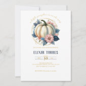 小さなカボチャ秋の秋フローラベビーシャワー 招待状 (正面)