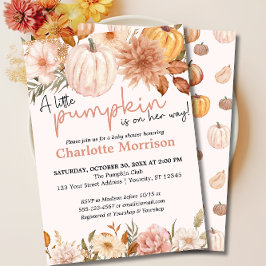 小さなカボチャ秋の秋フローラベビーシャワー 招待状