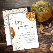 小さなカボチャ秋の秋フローラベビーシャワー 招待状