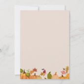 小さなカボチャ秋の秋フローラベビーシャワー 招待状 (裏面)