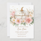 小さなカボチャ秋の秋フローラベビーシャワー 招待状 (正面)