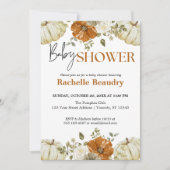 小さなカボチャ秋の秋フローラベビーシャワー 招待状 (正面)