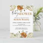 小さなカボチャ秋の秋フローラベビーシャワー 招待状 (スタンド正面)