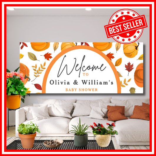 小さなカボチャ秋の秋フローラベビーシャワー 横断幕