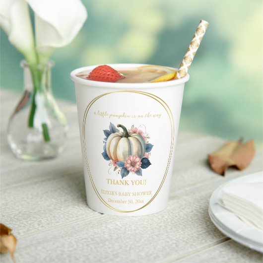 小さなカボチャ秋の秋フローラベビーシャワー 紙コップ (インサイチュ)