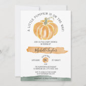 小さなカボチャ秋の秋フローラ赤ちゃんシャワー 招待状 (正面)