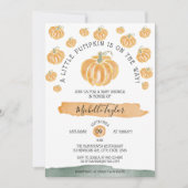 小さなカボチャ秋の秋フローラ赤ちゃんシャワー 招待状 (正面)