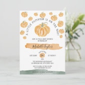 小さなカボチャ秋の秋フローラ赤ちゃんシャワー 招待状 (スタンド正面)