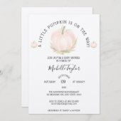 小さなカボチャ秋の秋フローラ赤ちゃんシャワー 招待状 (正面/裏面)