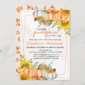 小さなカボチャ秋の秋フローラ赤ちゃんシャワー 招待状 (正面/裏面)