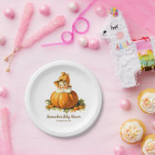 小さなカボチャ秋の秋ベビーシャワーガール ペーパープレート (パーティー)