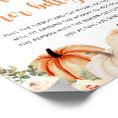 小さなカボチャ秋の秋赤ちゃんシャワーゲームサイン ポスター (角)