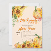 小さなカボチャ秋ボホベイビーシャワー 招待状 (正面)