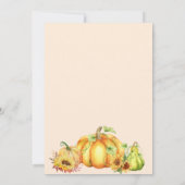 小さなカボチャ秋ボホベイビーシャワー 招待状 (裏面)