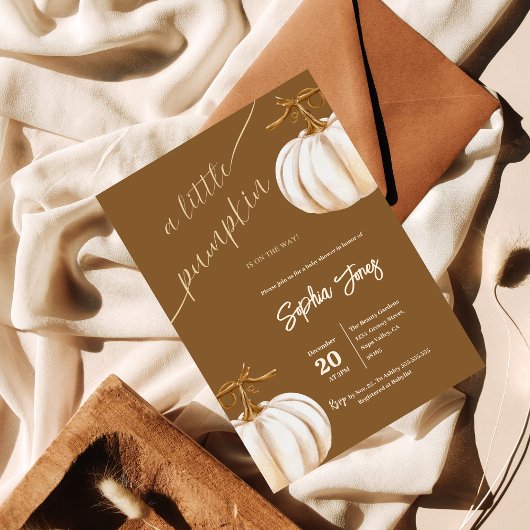 小さなカボチャ秋ボホ赤ちゃんシャワー 招待状