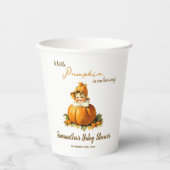 小さなカボチャ秋秋かわいい女の子の赤ちゃんシャワー 紙コップ (正面)