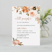 小さなカボチャ秋秋のフォイル赤ちゃんシャワー 箔招待状 (立ち正面)