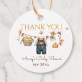 小さなカボチャ素朴ボホ秋赤ちゃんシャワー フェイバータグ (正面)