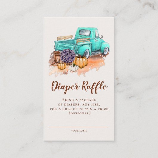 小さなカボチャ素朴秋ファームトラック エンクロージャーカード (正面)