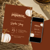 小さなカボチャ茶色の白いカボチャの赤ちゃんシャワー 招待状