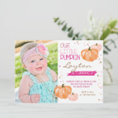 小さなカボチャ誕生日招待カード 招待状 (スタンド正面)