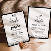 小さなカボチャ赤ちゃんシャワースカルと花 招待状