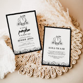 小さなカボチャ赤ちゃんシャワースカルと花 招待状