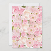 小さなカボチャ赤ちゃんシャワーピンク&金ゴールドグリッター 招待状 (裏面)