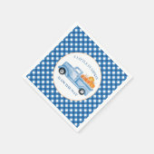 小さなカボチャ青いトラックの秋の赤ちゃんシャワー スタンダードカクテルナプキン (角)