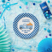 小さなカボチャ青いトラックの秋の赤ちゃんシャワー ペーパープレート (パーティー)