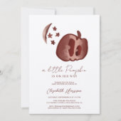 小さなカボチャ青い水色の男の赤ちゃんシャワーI 招待状 (正面)