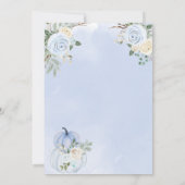 小さなカボチャ青い白い男の子女の子の赤ちゃんシャワー 招待状 (裏面)