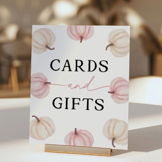 小さなカボチャ1枚のカードとギフト ポスター