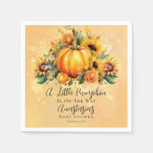 小さなカボチャ |ひまわり秋赤ちゃんシャワー スタンダードカクテルナプキン (正面)