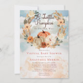小さなカボチャ |フローラガールバーチャルベビーシャワー 招待状 (正面)