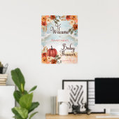 小さなカボチャ |フローラガールベビーシャワーへようこそ ポスター (ホームオフィス)