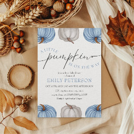 小さなカボチャ |男の子秋の赤ちゃんシャワー 招待状