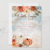 小さなカボチャ |秋フローラガールベビーシャワー 招待状 (正面)