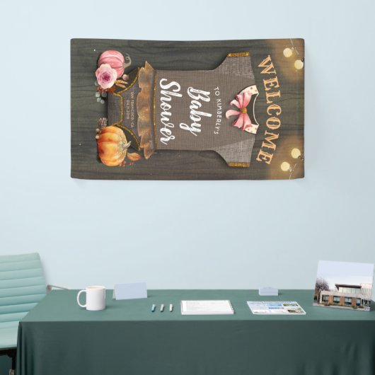 小さなカボチャ |赤ちゃんシャワー |ベビーガール 横断幕 (トレードショー)