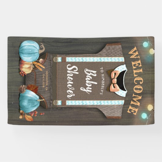 小さなカボチャ |赤ちゃんシャワー |男の赤ちゃんバナー 横断幕 (横)