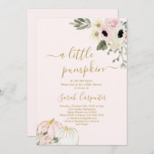 小さなカボチャBohoベビーシャワーガール招待状 招待状 (正面/裏面)