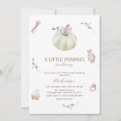 小さなカボチャbohoヴィンテージトイベビシャワー 招待状 (正面)