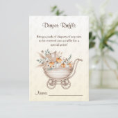 小さなカボチャboho赤ちゃんシャワーおむつラッフル エンクロージャーカード (スタンド正面)