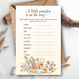 小さなカボチャBoho赤ちゃんシャワーのスクランブル